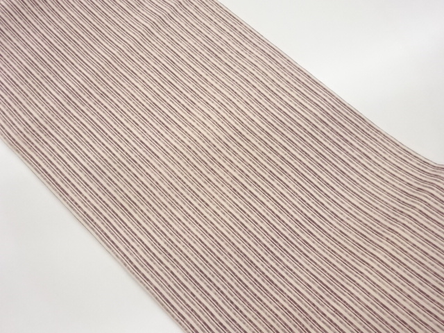 縞模様織出し名古屋帯（松葉仕立て）